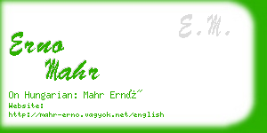 erno mahr business card